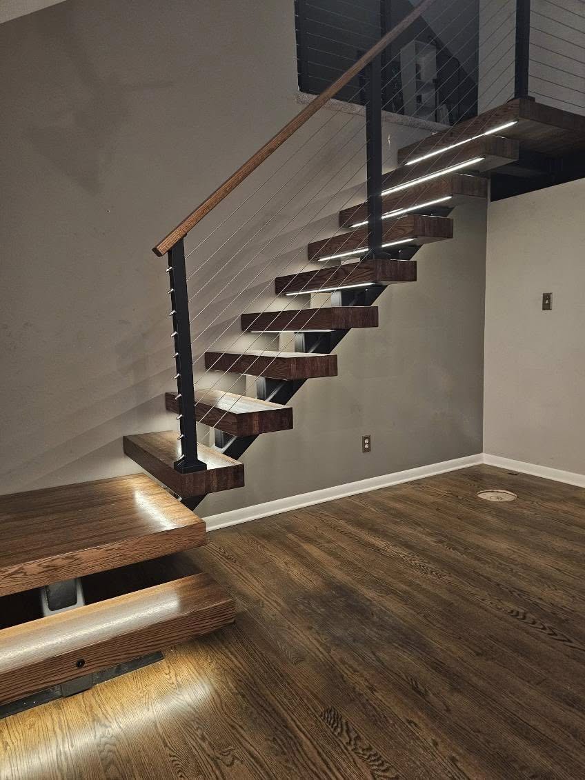 modern floating stair redesign